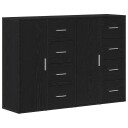  Sideboards 2 pk Svart Eik 60x31x84 cm Ingeniørtre