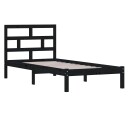vidaXL Sengeramme svart heltre furu 100x200 cm