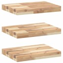  Flytende hyller 3 stk 60x30x4 cm ubehandlet heltre akasie