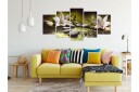 Bilde Lilies And Stones 5 Parts Wide Green 200x100 Artgeist sp. z o. o.