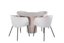 Venture Home Bianca Matgruppe 110 cm Rund med 4 Berit stoler Beige