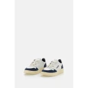 Autry Medalist Low Soft Leather/Suede Sneaker White/Denim
