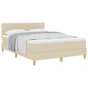  Box Spring Seng med Madrass Krem 140x190 cm Stoff