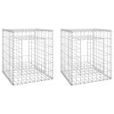 Gabionstolper 2 stk 50x50x60 cm jern Silver