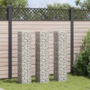 vidaXL Gabion høybed 3 stk 30x30x150 cm jern