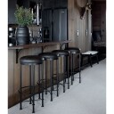 Artwood Barstol EVAN lær svart taupe 04-95119
