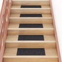 vidaXL Selvklebende trappematter 15 stk 60x25 cm svart