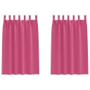  Gardiner med gardiner 2 pcs Lys rosa Polyester