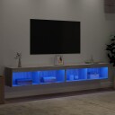  TV benker med LED lys 2 stk grå sonoma 100x30x30 cm