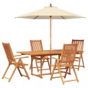 vidaXL Ute spisegruppe med parasoll 6 stk. 4-seters
