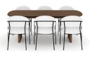 Richeto spisebord 210 cm med 6 Karol spisestoler - Røkt eik / hvit bouclé