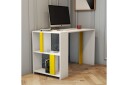 Skrivebord Tibani 120 cm med Oppbevaringshylle   Hvit/Gul