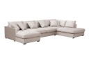 Rossita Lyx 5 seters venstrevendt U formet ekstra dyp sofa med divan og sjeselong i fløyel   Beige