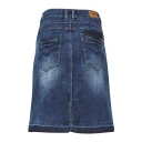 Cream Patched Denim Skirt - Blue - 42