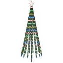 vidaXL LED juletre 180 cm 255 LED-lys Flerfarget Stål Svart