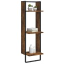  Vegghylle 3 etasjer røkt eik 30x25x100 cm konstruert tre 8721012046399