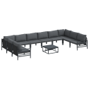  Hagesofa Set 11 pcs Antrasitt Stål
