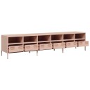 TV benk rosa 202x39x43,5 cm kaldvalset stål