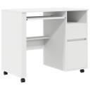  hvitt datamaskinskrivebord med skuffer Hvit MDF Sponplate Standard