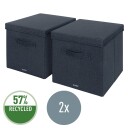 Leitz Fabric Large oppbevaringsboks med lokk, Flyelsgr, pakke med 2