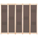  Romdeler 5 paneler brun 200x170x4 cm stoff 8718475730897