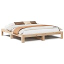  Sengeramme med madrass 200x200 cm heltre furu 8721158381651