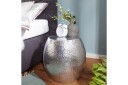 Sidebord Wohnling rund 30 cm, 42 cm høyde, aluminium hammerutseende, orientalsk stil Sølv - Sølv