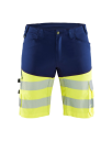 Varselshorts med stretch marineblå/gul