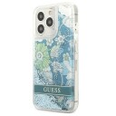 Guess Case For Iphone 13 Pro Max 6,7&Amp Amp Quot  Guhcp13xlflsn Green Hard Case Flower Liquid Glitter
