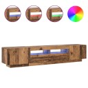  TV-benk med LED-lys gammelt tre 200x35x40 cm konstruert tre 8721158760593