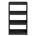 vidaXL Bokhylle/romdeler svart 60x30x103,5 cm heltre furu