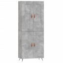 vidaXL Highboard betong grå 69,5x34x180 cm konstruert tre