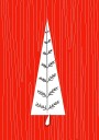 Red Christmas Tree Poster Plakat / 21x30cm