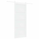 vidaXL Glidende Dør med Utstyrspakke Hvit 86x211 cm Massiv Tre Furutre