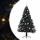  Kunstig Forhåndsopplyst Juletre med 150 LED Svart 150 cm PVC