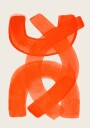 Orange Strokes Poster Plakat / 30x40cm