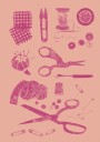 Haberdashery magenta and peach Plakat Plakat / 100x150cm