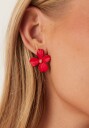 By Jolima Lilly Flower Earring Red ONE SIZE 3 cm