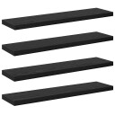 Bokhyllebrett 4 pcs Svart 40 x 10 x 1.5 cm Konstruert tre