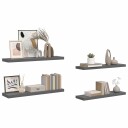 vidaXL Flytende vegghyller 4 stk h?yglans gr? 90x23,5x3,8 cm MDF