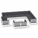 vidaXL Hagesofagruppe med puter 13 deler heltre furu