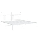  Sengeramme i metall med hodegavl hvit 183x213 cm 8721102645433