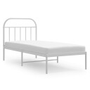 vidaXL Sengeramme i metall med hodegavl hvit 90x190 cm