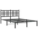  Sengeramme i metall med hodegavl svart 140x190 cm 8721012372887