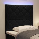  LED hodegavl Diamantblokkmønster Svart 90 cm Fløyel