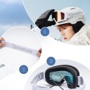 Qunature Hvite skibriller for voksne Hvit