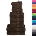 vidaXL Premium håndklesett 12 deler SOLUND brun 600 g/m2