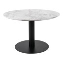 House Nordic Bologna sofabord Ø70 cm marmor look, messing ben, hvit. 1679930-01-31 1665343-01-0