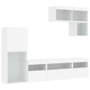 vidaXL Vegghengte TV-enheter med LED 6 deler hvit konstruert tre 8721012471474