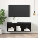  Vegghengt TV skap Svart eik 37 x 37 x 107 cm Konstruert tre
